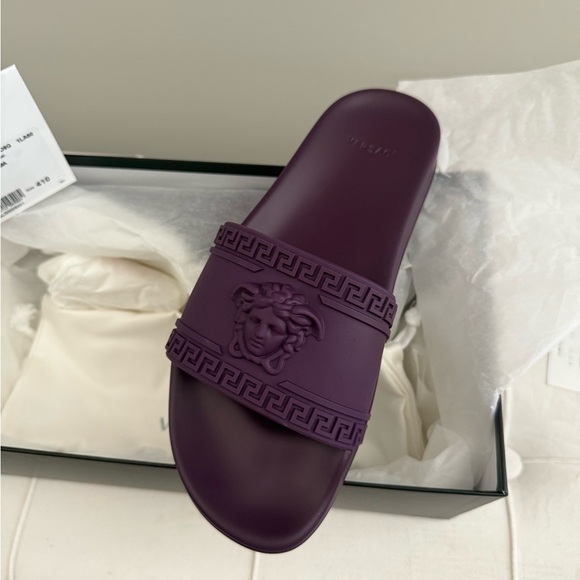 Versace Deep Purple Slide Sandals - Picture 7 of 8